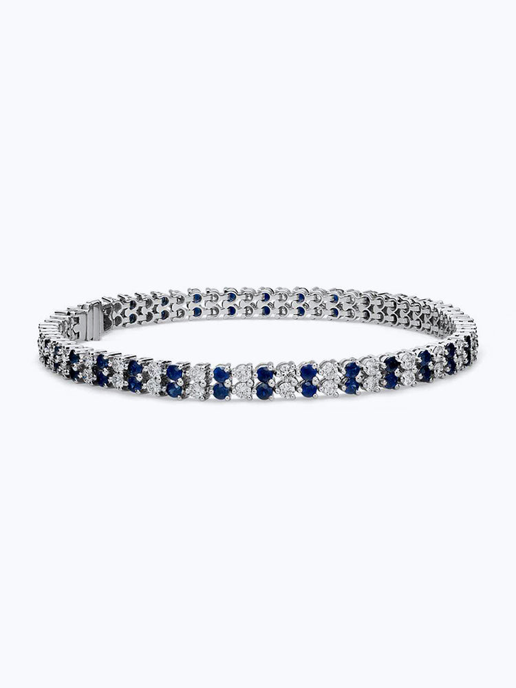 Sapphire and Diamond Double Row Bracelet