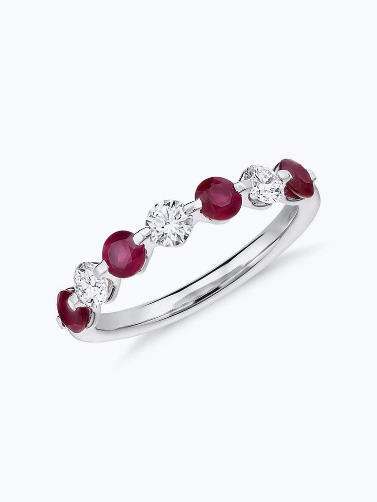 Classic Floating Ruby and Diamond Ring
