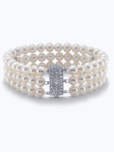 Triple-Strand Freshwater Cultured Pearl Bracelet