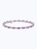 Oval Sapphire and Diamond Semi-Bezel-Set Bracelet