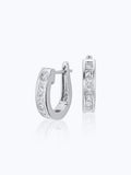 Princess-Cut Hoop Diamond Earrings