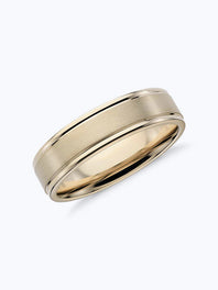 Brushed Inlay Wedding Ring in Platinum