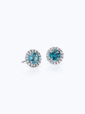 Sapphire and Micropavé Diamond Stud Earrings