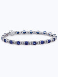 Oval Sapphire and Diamond Semi-Bezel-Set Bracelet