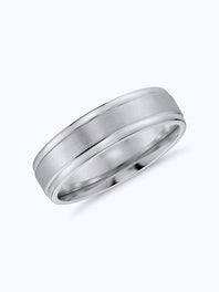 Brushed Inlay Wedding Ring in Platinum