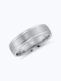 Brushed Inlay Wedding Ring in Platinum