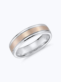 Brushed Inlay Wedding Ring in Platinum