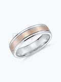 Brushed Inlay Wedding Ring in Platinum