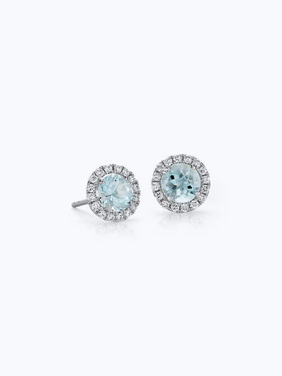 Sapphire and Micropavé Diamond Stud Earrings
