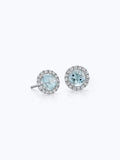 Sapphire and Micropavé Diamond Stud Earrings