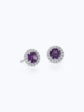 Sapphire and Micropavé Diamond Stud Earrings