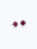 Sapphire and Micropavé Diamond Stud Earrings