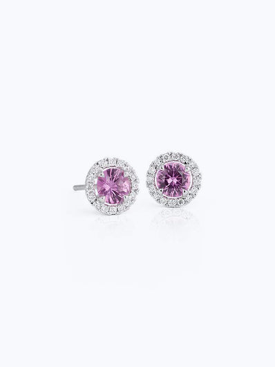 Sapphire and Micropavé Diamond Stud Earrings