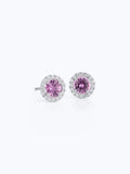 Sapphire and Micropavé Diamond Stud Earrings