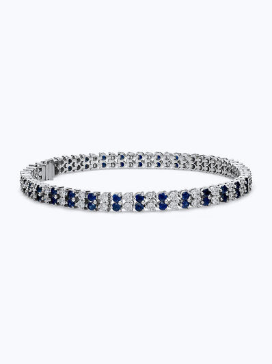 Sapphire and Diamond Double Row Bracelet