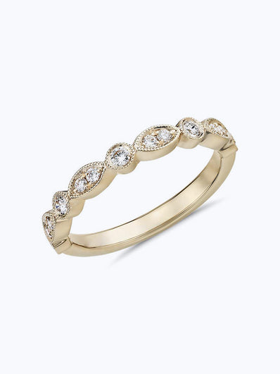 Milgrain Marquise and Dot Diamond Ring