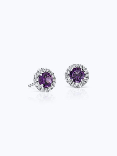 Sapphire and Micropavé Diamond Stud Earrings